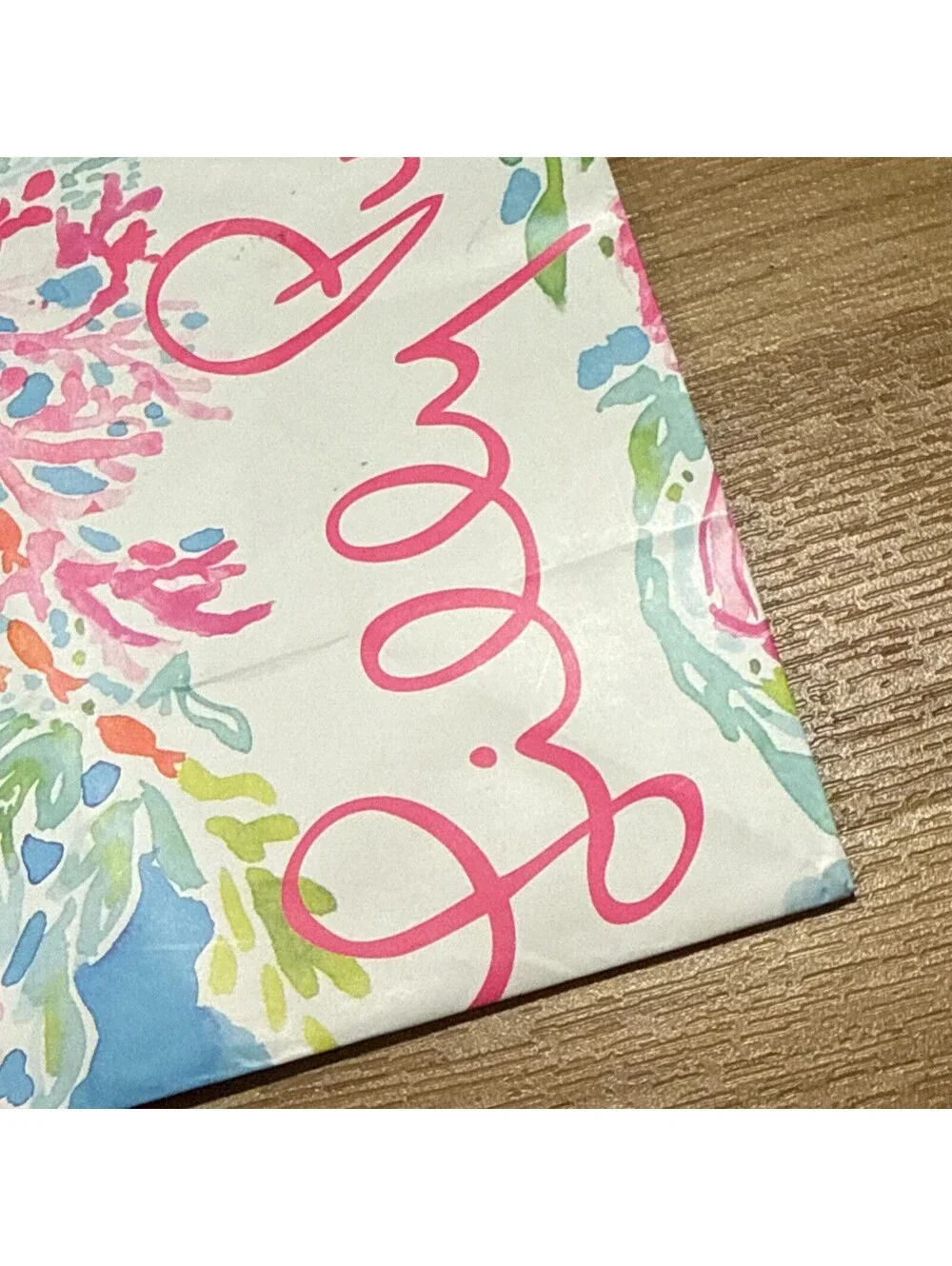 Lilly Pulitzer  CORAL PRINT Paper Gift Bag 11in x 8in